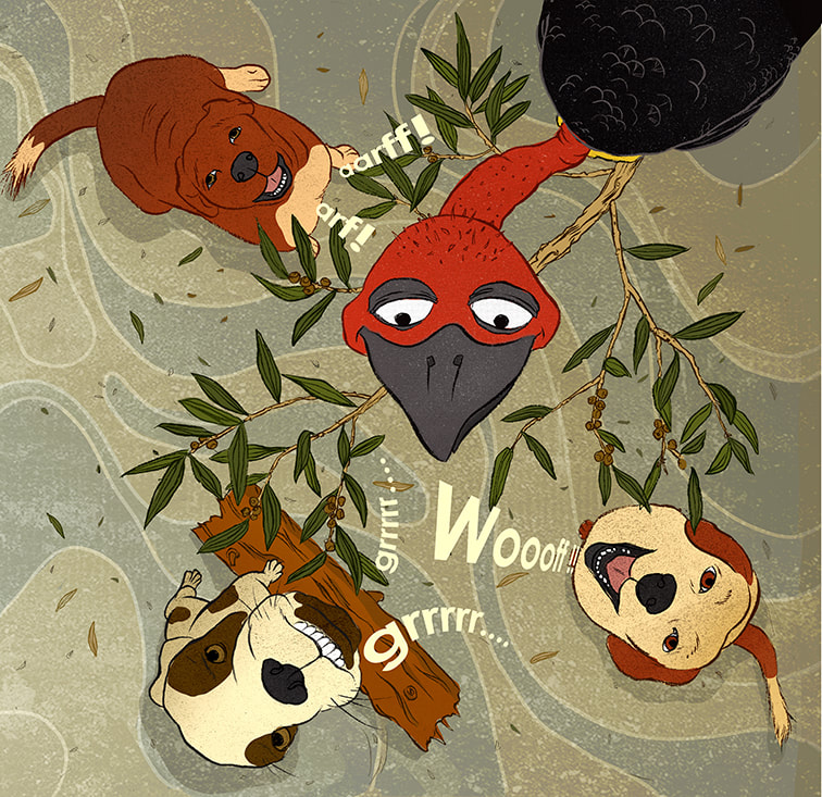 katherine smith illustration, turkey, dogs, children's book illustration
