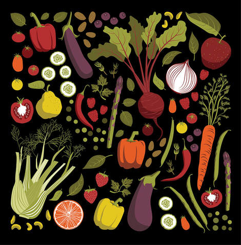 fruit and vegetable pattern